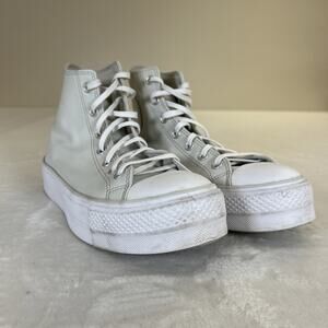Converse Chuck Taylor All Star Lift High-top Platform Faux Leather Light Bone 10